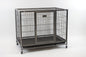 Heavy Duty Dog Crate Pet Cage Puppy Metal House 37" Enclosure with Hamer Coating, Collapsible Mesh Floor