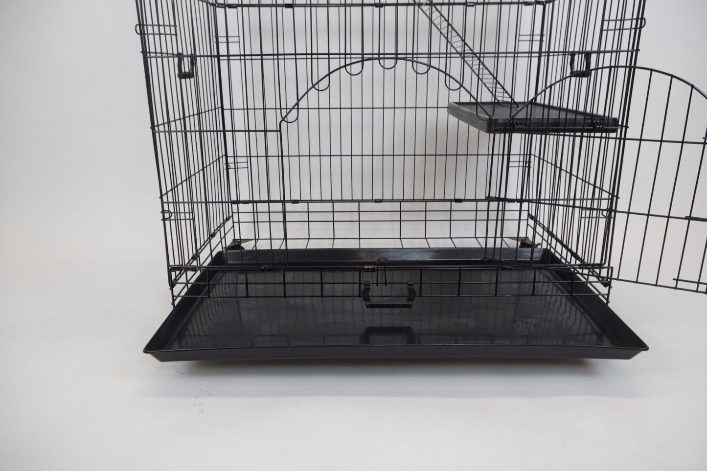 Plastic Floor, Foldable Dual-Door Metal Wire Large Cat Cage Indoor Detachable Kennels Pet Crate Home DIY Cat Playpen