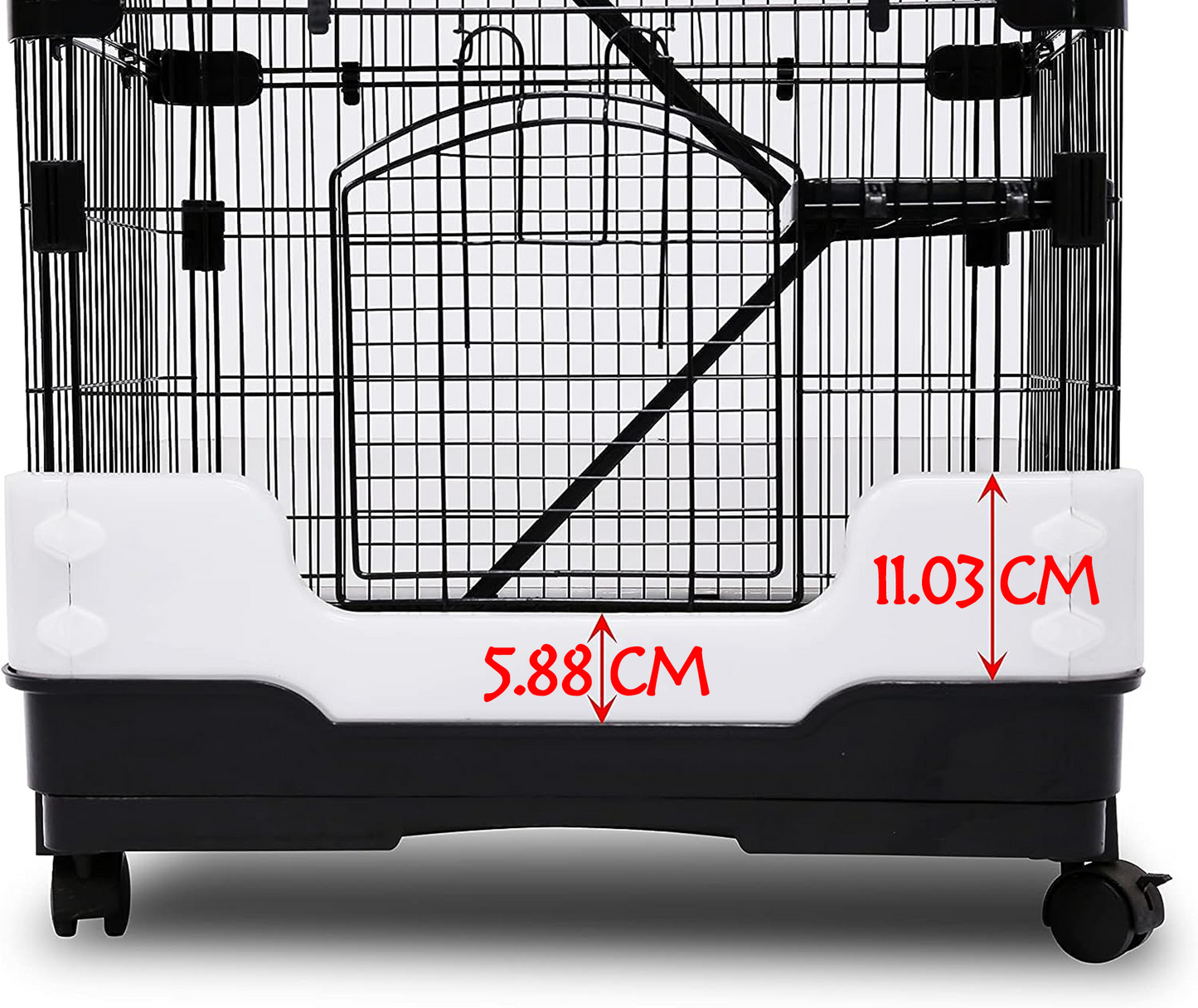 Plastic Floor, Deluxe Large Rabbit Cage, 3-Tier with Door, Encrypted Wire Mesh Cages Indoor/Outdoor DIY Wire Metal Pet Cage for Puppy,Rabbit,Kitten,Hamster,Guinea Pig,Turtle,Hedgehog