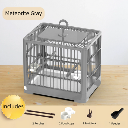 Birdcage drawer-style plastic square cage parrot cage luxury villa swallow-specific lovebird breeding home use ornamental cage