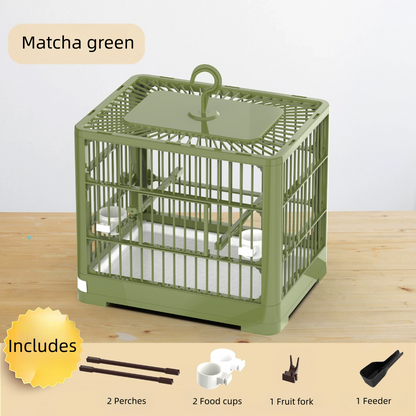 Birdcage drawer-style plastic square cage parrot cage luxury villa swallow-specific lovebird breeding home use ornamental cage