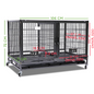 Tough Indestructible Dog Cage Large Dog Crate with Double Door for 1-2 Pets Breeds