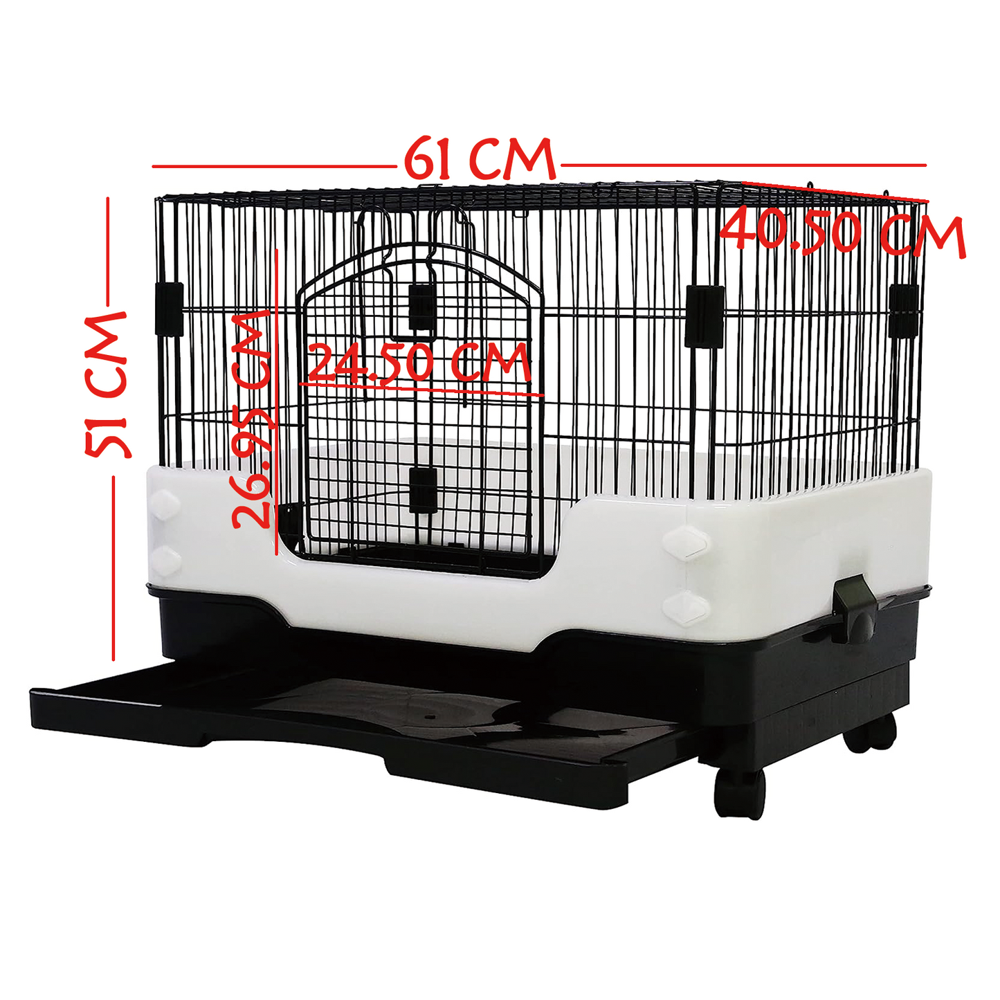 Rabbit Cage, with Door, Encrypted Wire Mesh Cages Indoor/Outdoor DIY Metal Pet Cage for Puppy,Rabbit,Kitten,Hamster,Guinea Pig,Turtle,Hedgehog