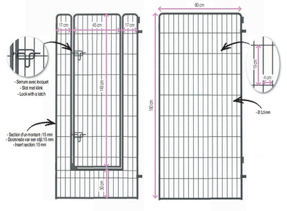 Metal Kennel Kit New Models Grey Hammer Finish with Strong Diameter