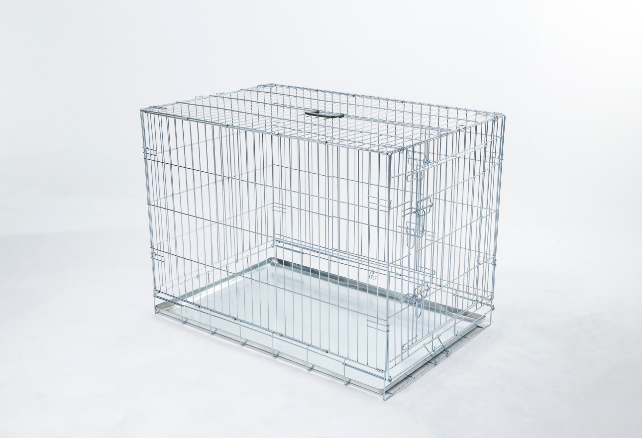 Pets Newly Enhanced Single & Double Door iCrate Dog Crate, Includes Leak-Proof Pan, Floor Protecting Feet, Divider Panel Optional