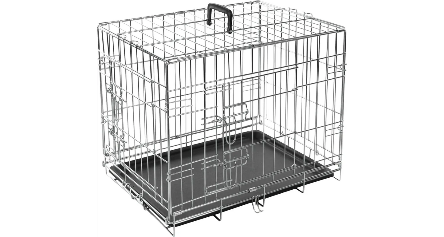 Pets Newly Enhanced Single & Double Door iCrate Dog Crate, Includes Leak-Proof Pan, Floor Protecting Feet, Divider Panel Optional