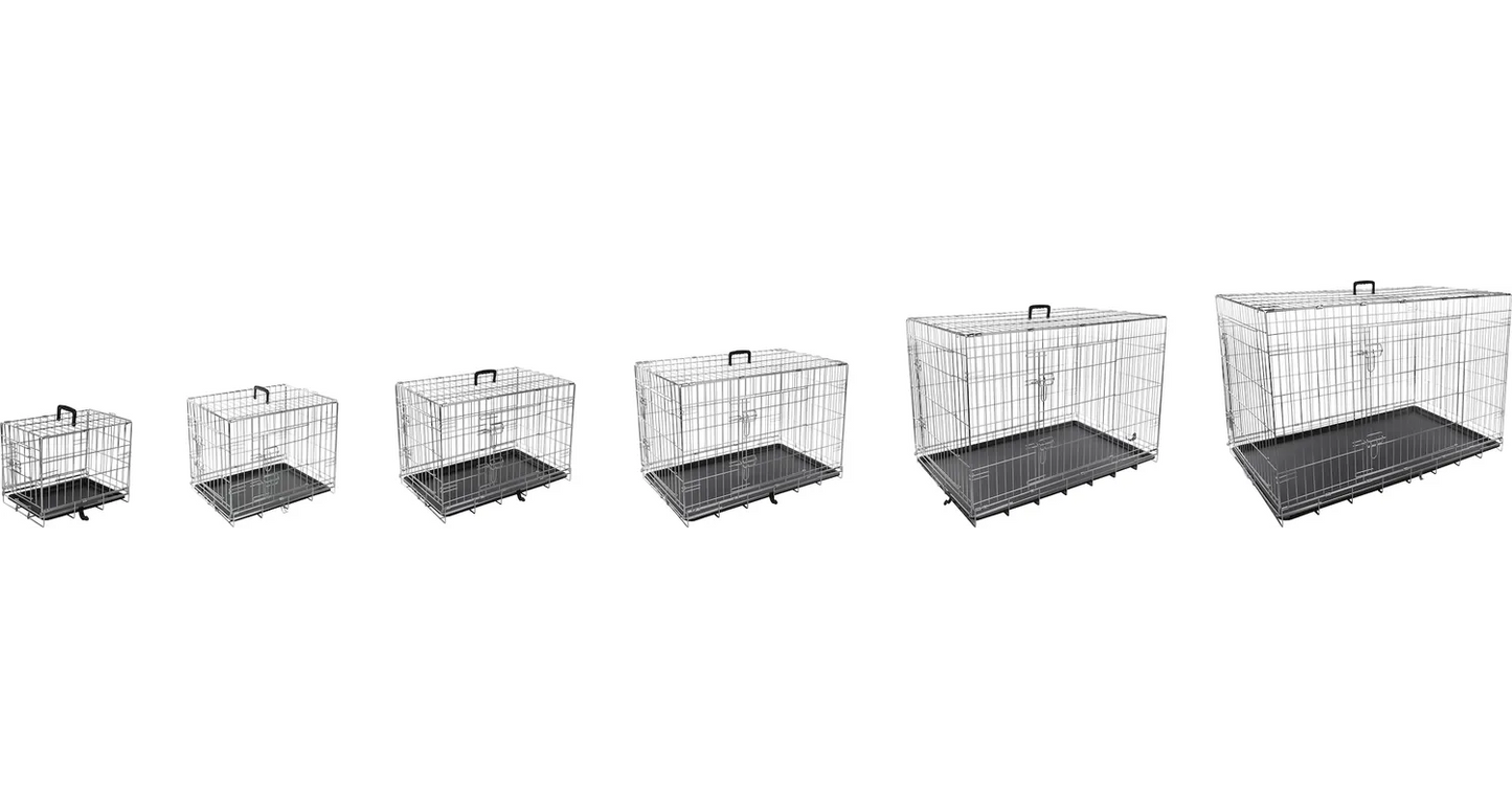 Pets Newly Enhanced Single & Double Door iCrate Dog Crate, Includes Leak-Proof Pan, Floor Protecting Feet, Divider Panel Optional